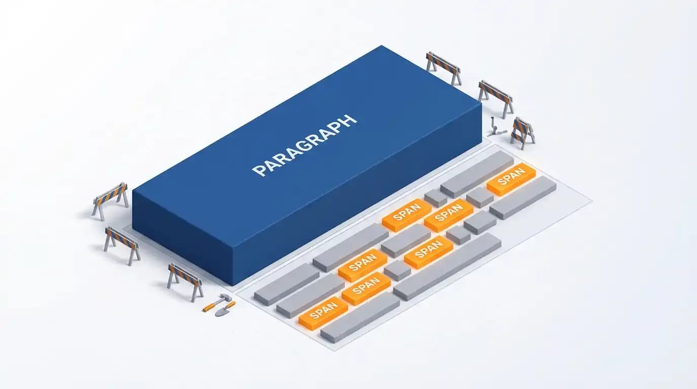 تگ پاراگراف p در HTML چیست؟ تفاوت آن با تگ inline مثل span